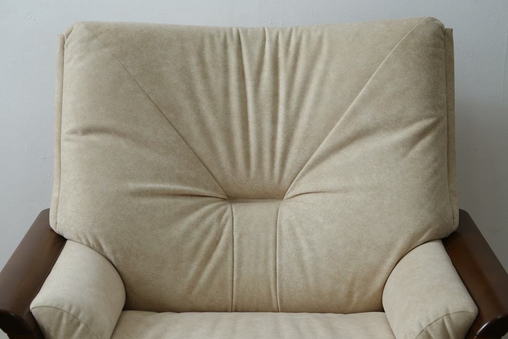 中古　美品!!　モリシゲ(MORISHIGE/森繁)　ブルック　アクアクリーン(MARINA)シリーズ　品の良いモダンデザインが魅力の1人掛けソファ　定価約34万円　(R-065186)