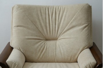 中古　美品!!　モリシゲ(MORISHIGE/森繁)　ブルック　アクアクリーン(MARINA)シリーズ　品の良いモダンデザインが魅力の1人掛けソファ　定価約34万円　(R-065186)