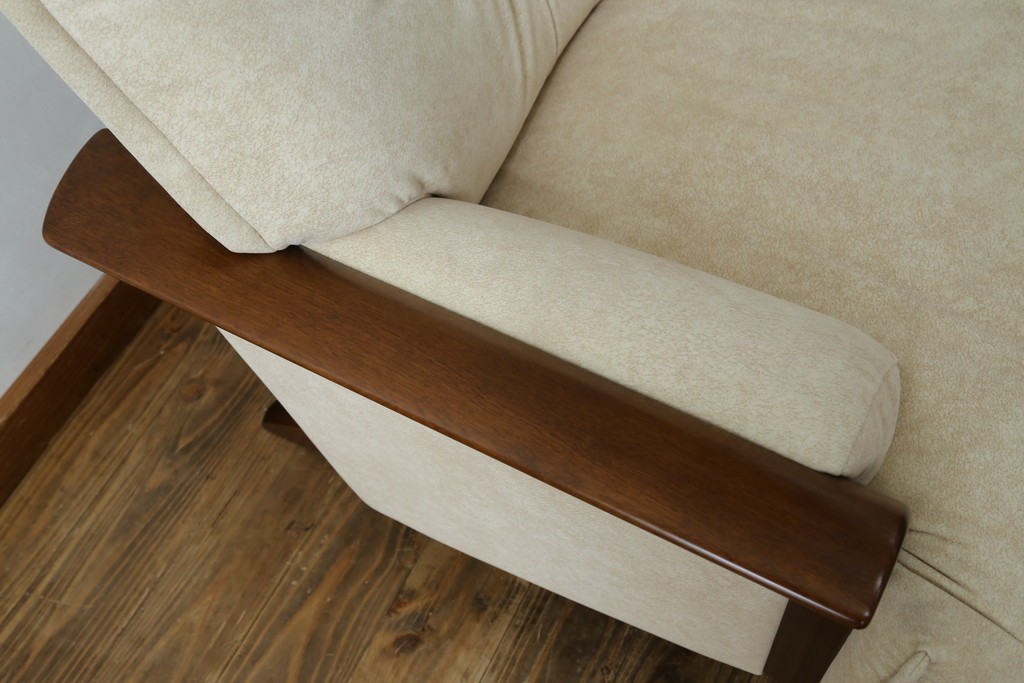 中古　美品!!　モリシゲ(MORISHIGE/森繁)　ブルック　アクアクリーン(MARINA)シリーズ　品の良いモダンデザインが魅力の1人掛けソファ　定価約34万円　(R-065186)