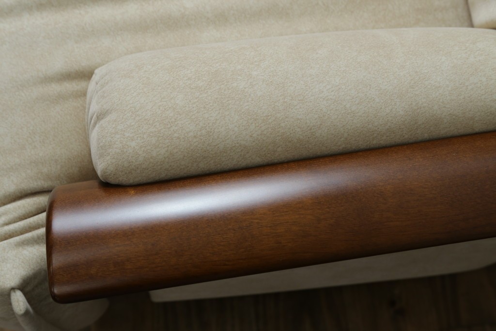 中古　美品!!　モリシゲ(MORISHIGE/森繁)　ブルック　アクアクリーン(MARINA)シリーズ　品の良いモダンデザインが魅力の1人掛けソファ　定価約34万円　(R-065186)