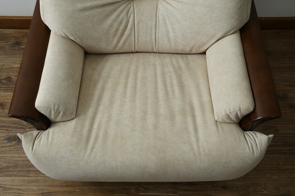 中古　美品!!　モリシゲ(MORISHIGE/森繁)　ブルック　アクアクリーン(MARINA)シリーズ　品の良いモダンデザインが魅力の1人掛けソファ　定価約34万円　(R-065186)