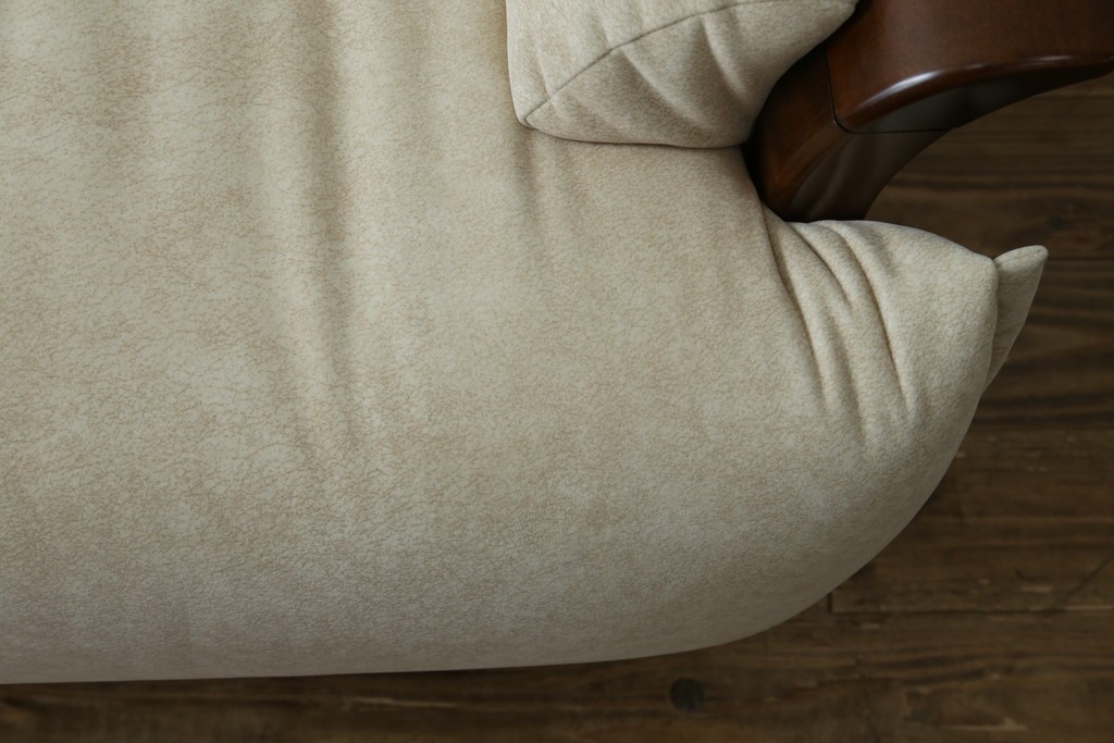 中古　美品!!　モリシゲ(MORISHIGE/森繁)　ブルック　アクアクリーン(MARINA)シリーズ　品の良いモダンデザインが魅力の1人掛けソファ　定価約34万円　(R-065186)