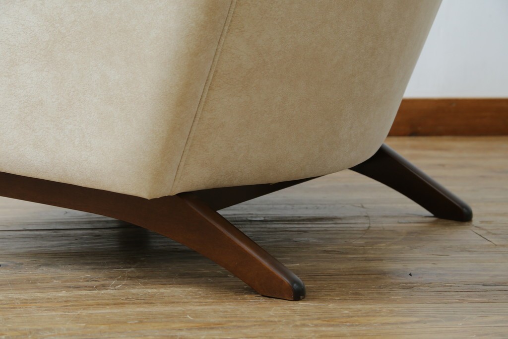 中古　美品!!　モリシゲ(MORISHIGE/森繁)　ブルック　アクアクリーン(MARINA)シリーズ　品の良いモダンデザインが魅力の1人掛けソファ　定価約34万円　(R-065186)