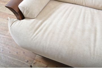 中古　美品!!　モリシゲ(MORISHIGE/森繁)　ブルック　アクアクリーン(MARINA)シリーズ　品の良いモダンデザインが魅力の1人掛けソファ(アームソファ、アームチェア、1P)(定価約34万円)(R-065186)