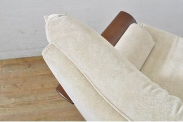 中古　美品!!　モリシゲ(MORISHIGE/森繁)　ブルック　アクアクリーン(MARINA)シリーズ　品の良いモダンデザインが魅力の1人掛けソファ(アームソファ、アームチェア、1P)(定価約34万円)(R-065186)