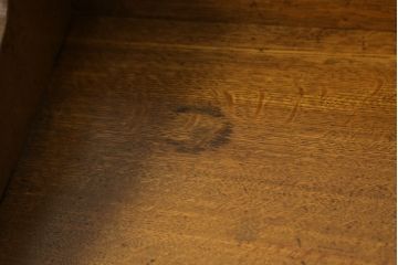 アンティーク家具　古いナラ材の風合いが魅力の楔(クサビ)式本棚(くさび式、ブックシェルフ、オープンシェルフ)(R-065189)