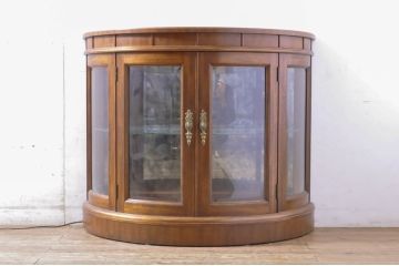 中古　DREXEL HERITAGE(ドレクセルヘリテイジ)　Cameo Classics(キャメオクラシックス)　ハーフムーン(半月型)　美しい曲線デザインに目を奪われるキャビネット(ホールチェスト、サイドボード、サイドキャビネット、飾り棚、ショーケース、収納棚、戸棚、半円型)(R-065197)