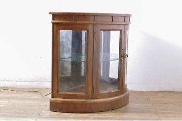 中古　DREXEL HERITAGE(ドレクセルヘリテイジ)　Cameo Classics(キャメオクラシックス)　ハーフムーン(半月型)　美しい曲線デザインに目を奪われるキャビネット(ホールチェスト、サイドボード、サイドキャビネット、飾り棚、ショーケース、収納棚、戸棚、半円型)(R-065197)