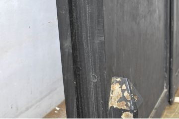 アンティーク建具　超希少!!　激レア!!　豪商の内蔵(うちぐら)で使われていた重厚な両開き扉1対(ドア、1対2枚セット、鉄扉、玄関ドア、蔵戸)(R-065204)