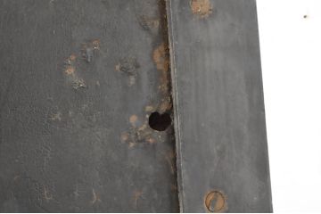 アンティーク建具　超希少!!　激レア!!　豪商の内蔵(うちぐら)で使われていた重厚な両開き扉1対(ドア、1対2枚セット、鉄扉、玄関ドア、蔵戸)(R-065204)