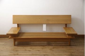 中古　飛騨産業　キツツキ　森のことばシリーズ　SN15W　木のぬくもりを感じる2人掛けソファ(二人掛け、2P、アームソファ)(定価約28万円)(R-065205)