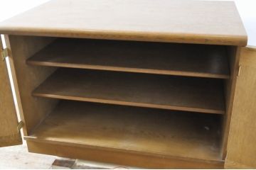 中古　北海道旭川家具　インテリアセンター(カンディハウス)　シンプルなデザインが取り入れやすいサイドボード(CONDE HOUSE、サイドキャビネット、収納棚、戸棚、テレビ台、リビングボード)(R-065208)