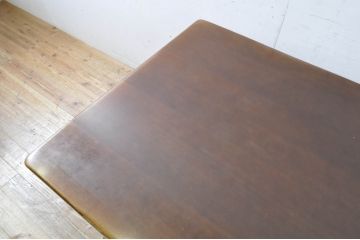 和製ビンテージ　飛騨産業　キツツキマーク　カントリー家具　フロンティアシリーズ(FRONTIER)　重厚な佇まいが魅力のダイニングテーブル(4人掛け、4P、食卓、作業台、ヴィンテージ)(R-065210)