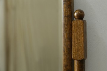 和製ヴィンテージ　北海道旭川家具　職人手造り　上質な作りが魅力の楢(ナラ)材製ドレッサー　(R-065217)
