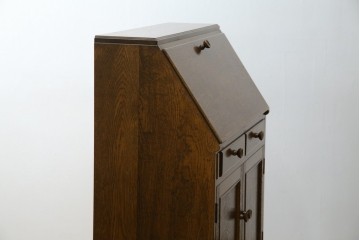 和製ヴィンテージ　北海道旭川家具　職人手造り　ナチュラルな風合いが魅力のライティングビューロー　(R-065218)