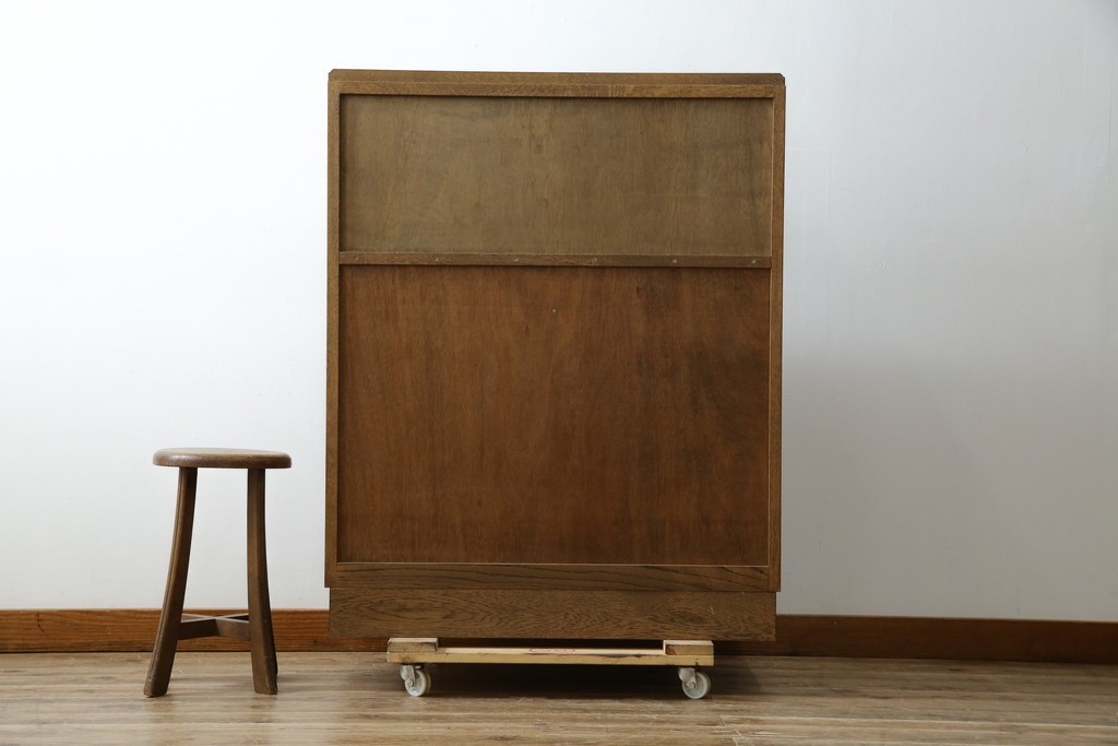 和製ヴィンテージ　北海道旭川家具　職人手造り　ナチュラルな風合いが魅力のライティングビューロー　(R-065218)