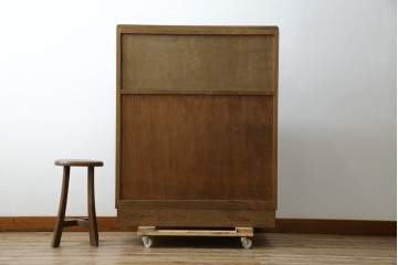 和製ヴィンテージ　北海道旭川家具　職人手造り　ナチュラルな風合いが魅力のライティングビューロー　(R-065218)