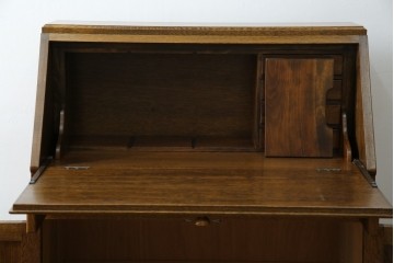 和製ヴィンテージ　北海道旭川家具　職人手造り　ナチュラルな風合いが魅力のライティングビューロー　(R-065218)