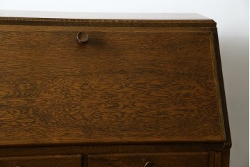 和製ヴィンテージ　北海道旭川家具　職人手造り　ナチュラルな風合いが魅力のライティングビューロー　(R-065218)