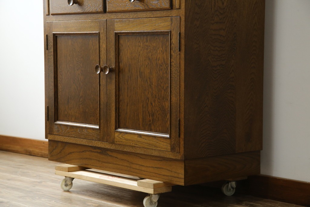 和製ヴィンテージ　北海道旭川家具　職人手造り　ナチュラルな風合いが魅力のライティングビューロー　(R-065218)