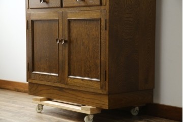 和製ヴィンテージ　北海道旭川家具　職人手造り　ナチュラルな風合いが魅力のライティングビューロー　(R-065218)