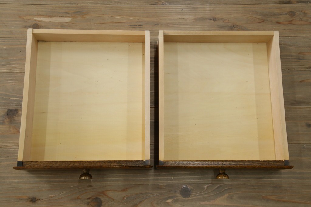 和製ヴィンテージ　北海道旭川家具　職人手造り　ナチュラルな風合いが魅力のライティングビューロー　(R-065218)