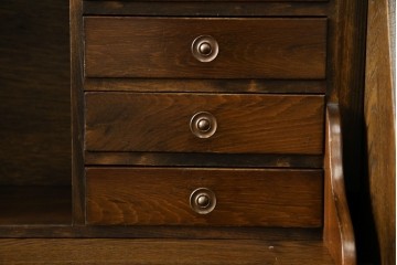 和製ヴィンテージ　北海道旭川家具　職人手造り　ナチュラルな風合いが魅力のライティングビューロー　(R-065218)