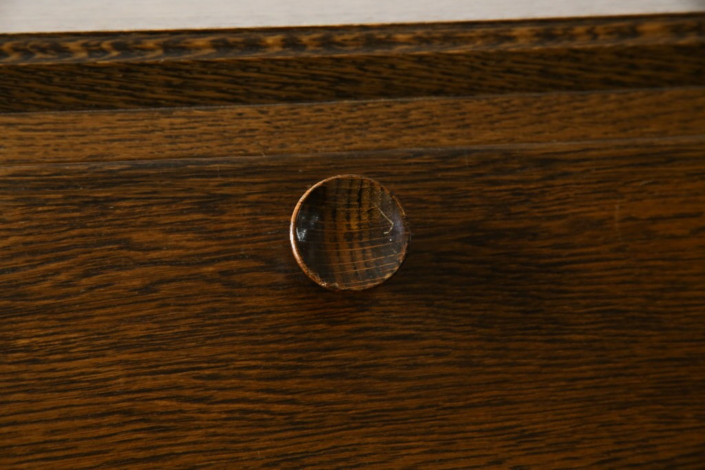 和製ヴィンテージ　北海道旭川家具　職人手造り　ナチュラルな風合いが魅力のライティングビューロー　(R-065218)