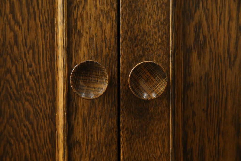 和製ヴィンテージ　北海道旭川家具　職人手造り　ナチュラルな風合いが魅力のライティングビューロー　(R-065218)