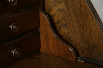 和製ヴィンテージ　北海道旭川家具　職人手造り　ナチュラルな風合いが魅力のライティングビューロー　(R-065218)