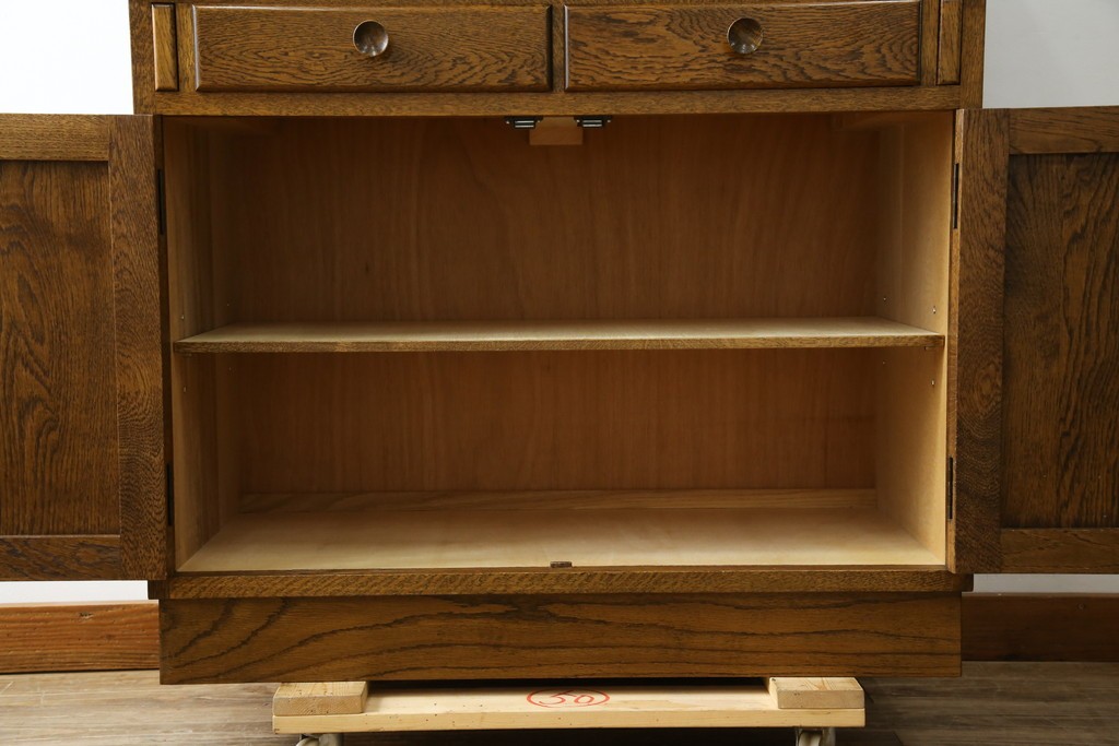 和製ヴィンテージ　北海道旭川家具　職人手造り　ナチュラルな風合いが魅力のライティングビューロー　(R-065218)