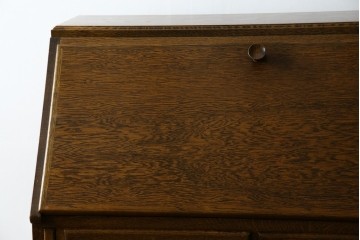 和製ヴィンテージ　北海道旭川家具　職人手造り　ナチュラルな風合いが魅力のライティングビューロー　(R-065218)