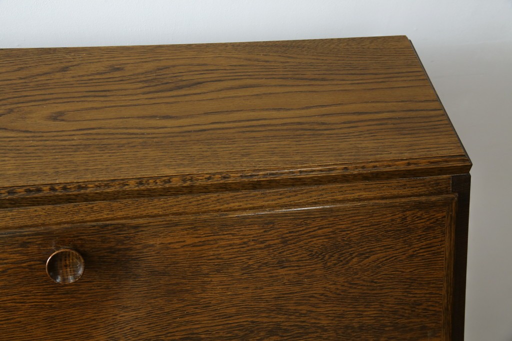 和製ヴィンテージ　北海道旭川家具　職人手造り　ナチュラルな風合いが魅力のライティングビューロー　(R-065218)