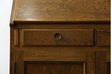 和製ヴィンテージ　北海道旭川家具　職人手造り　ナチュラルな風合いが魅力のライティングビューロー　(R-065218)