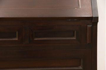中古　松本民芸家具　直線的なデザインがすっきりとして上品な高山式座ビューロー(ライティングビューロー、ワークデスク、簿記机)(定価約30万8千円)(R-065226)