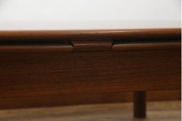 デンマークビンテージ　チーク材　無駄のないシンプルなデザインが魅力のエクステンションローテーブル(エクステンションテーブル、センターテーブル、座卓、北欧、ヴィンテージ)(R-065234)