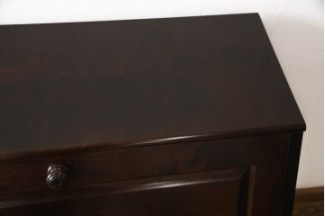中古　北海道民芸家具　HM800　上質な作りが魅力のライティングビューロー(簿記机、ワークデスク、在宅用、在宅ワーク用、引き出し)(定価約30万8千円)(R-065237)