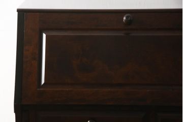 中古　北海道民芸家具　HM800　上質な作りが魅力のライティングビューロー(簿記机、ワークデスク、在宅用、在宅ワーク用、引き出し)(定価約30万8千円)(R-065237)