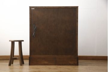 中古　北海道民芸家具　HM800　上質な作りが魅力のライティングビューロー(簿記机、ワークデスク、在宅用、在宅ワーク用、引き出し)(定価約30万8千円)(R-065237)