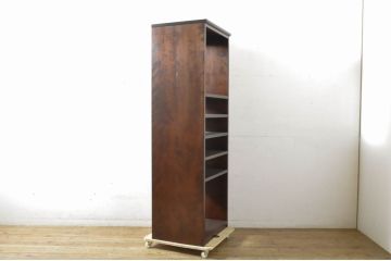 中古　美品!!　松本民芸家具　特注品　重厚な佇まいが魅力の縦型オープンラック(キャビネット、収納棚、シェルフ)(R-065244)