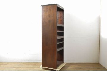中古　美品!!　松本民芸家具　特注品　重厚な佇まいが魅力の縦型オープンラック(キャビネット、収納棚、シェルフ)(R-065244)