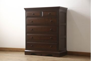 中古　美品!!　松本民芸家具　シンプルな中に上品さがある#46型ベビータンス(チェスト、引き出し、洋服タンス)(定価約38万5千円)(R-065245)