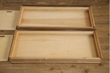 中古　美品　松本民芸家具　落ち着きのある洗練された佇まいが魅力の食器棚(カップボード、収納棚、戸棚、飾り棚、キャビネット、ブックケース、本箱)(R-065246)