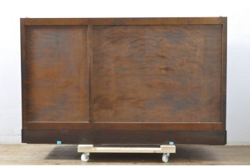 中古　美品　松本民芸家具　天板リメイク　シックな色合いが落ち着いた雰囲気を醸し出すサイドボード(カウンターテーブル、戸棚、収納棚、キャビネット)(R-065248)