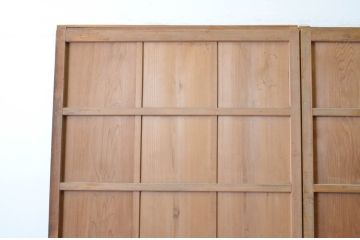 アンティーク建具　昭和初期　経年を感じる風合いが味わい深い雨戸2枚セット(板戸、引き戸)(R-065250)