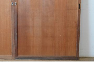 アンティーク建具　昭和初期　上手物!!　美しい柾目が魅力の舞良戸2枚セット(まいらど、板戸、引き戸)(R-065252)