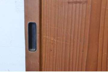 アンティーク建具　昭和初期　趣ある古い木味が魅力的な舞良戸2枚セット(まいらど、板戸、引き戸)(R-065253)