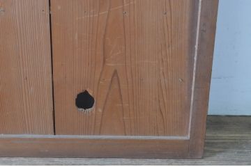 アンティーク建具　昭和初期　趣ある古い木味が魅力的な舞良戸2枚セット(まいらど、板戸、引き戸)(R-065253)