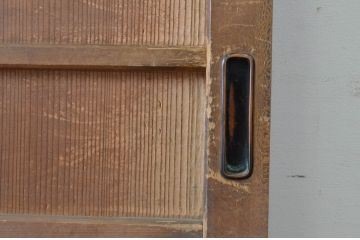 アンティーク建具　昭和初期　上手物!!　美しい柾目が魅力の舞良戸1枚(まいらど、横桟板戸、引き戸)(R-065254)