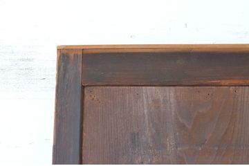 アンティーク建具　昭和初期　古い木味の舞良戸1枚(まいらど、横桟板戸、引き戸)(R-065256)
